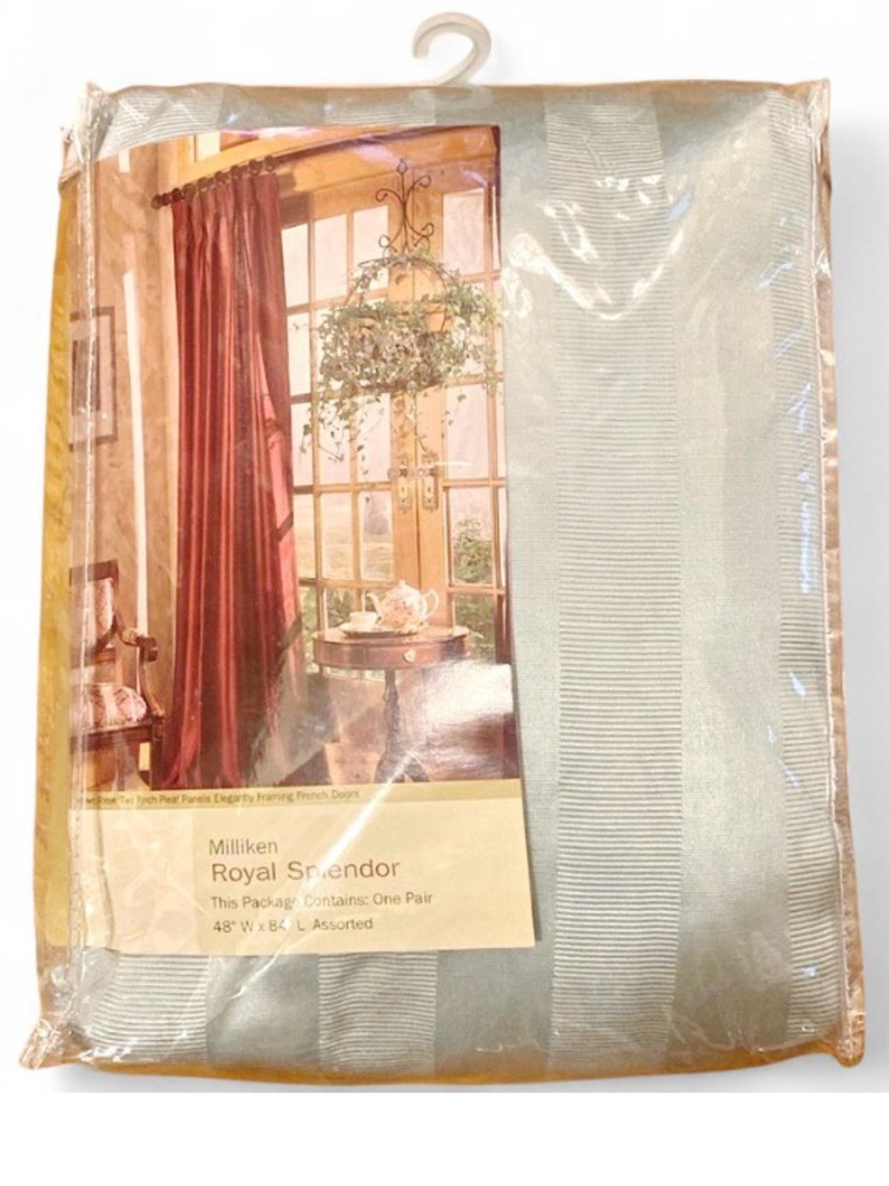 Royal Splendor Curtain Pair 48x84 Aqua Seafoam Pinch Pleat Drapes Panels NEW